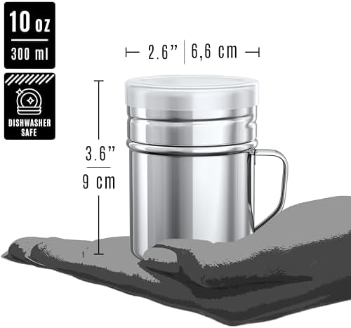 CUSINIUM 10oz Stainless Steel Salt Pepper Shakers, Pack of 4