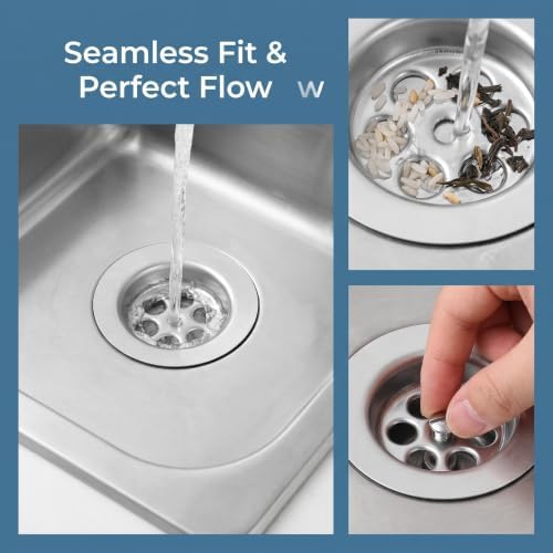 Lurrose 1 Set Kitchen Sink Drain Cover - 70mm/2.8inch Stainless Steel