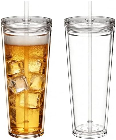 24oz Tumbler with Lid and Straw, Leak Proof and Double Wall Insulated