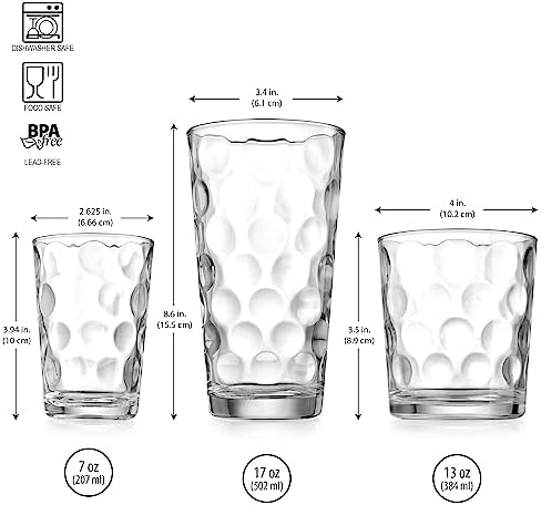 Home Essentials & Beyond Glassware Set 18 Piece Mixed Drinkware Set. 6