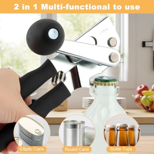 Manual Can Opener, Heavy Duty Hand Crank Can Opener for Large Cans