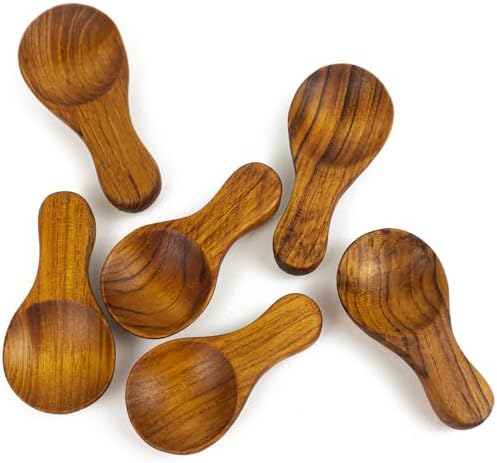 Teak Wood Spice Spoons, Set of 6