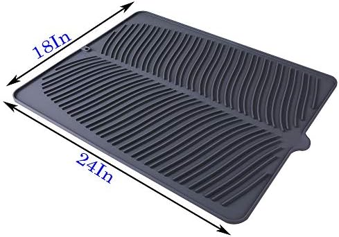 100% Waterproof BPA Free Silicone Dish Drying Mat - 24" x 18" x 0.3"