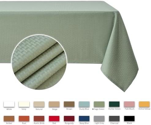 maxmill Rectangle Tablecloth Weaved Pattern Waterproof Spillproof