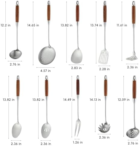 Izurok 18/10 Stainless Steel Kitchen Utensils Set, 10-Piece