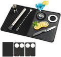 Bar Mat for Home Bar Countertop, 18 × 12 inches Folding Cocktail Drink