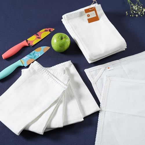 TARAN LIVING Kitchen Towels 100% Cotton Solid Kitchen Dish Cloths