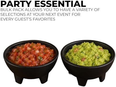 Set of 6 Black Salsa Bowls! 4.5" Diameter, 12 oz Bowls Perfect for