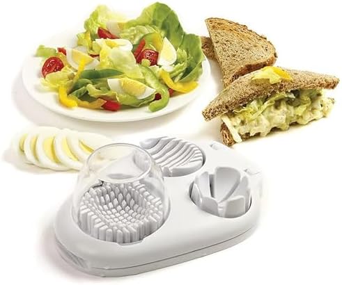 3-in-1 Egg Slicer for Hard Boiled Eggs, Stainless Steel Egg Cutter