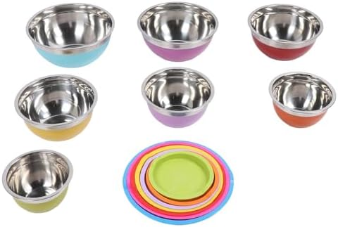 7PCS Stainless Steel Mixing Bowl Set Safe Lids for Food Freshness