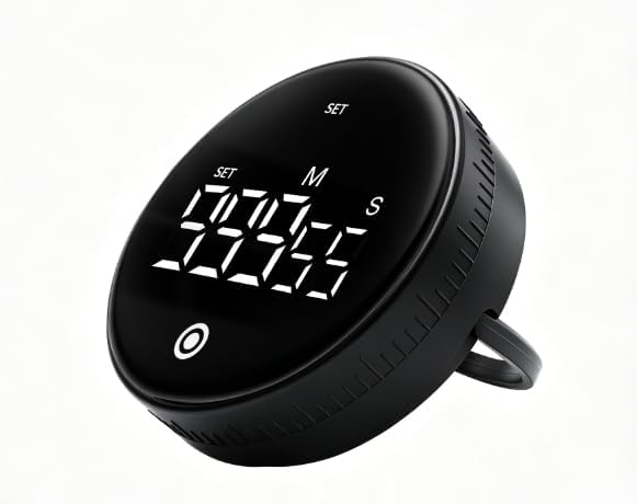 Digital Kitchen Timer, Large LED Display, Black
