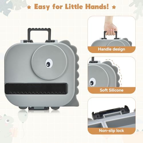 Pawtong Bento Lunch Box with Thermo, 4-Compartment Bento Box with