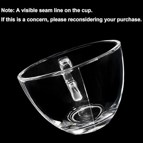 Tosnail 6 Pack 7-Ounce Glass Tea Cups and Saucers Sets Glass Coffee