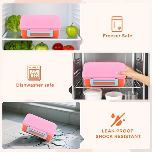 Bento Lunch Box for Kids with 8oz Soup Thermo, Leak-proof Lunch Food