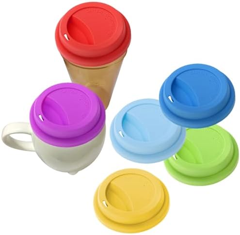 Aspire 6 PCS Silicone Drinking Lids, Black
