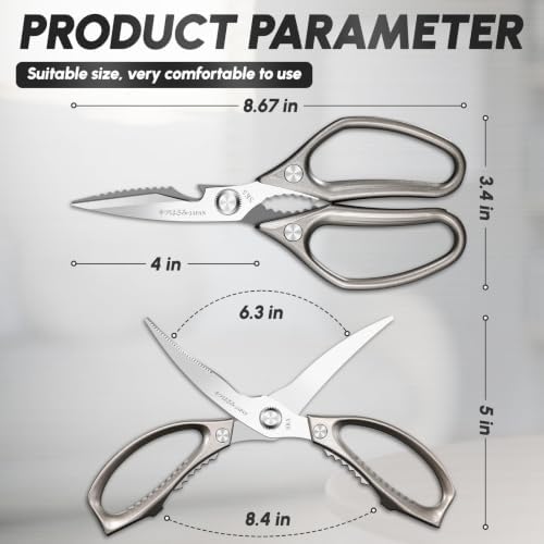 SSGP Heavy Duty Kitchen Shears Set - All Purpose Meat Scissors for