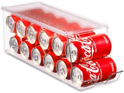 Set of 2 Stackable Soda Can Dispensers for Fridge, Holds 12 Cans