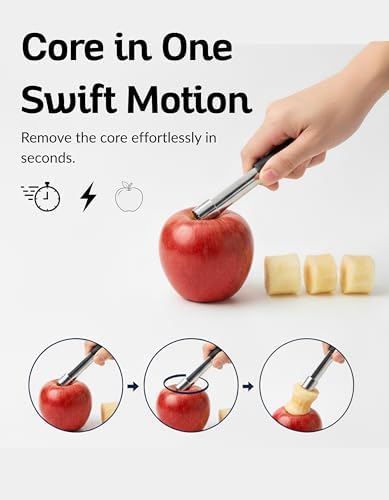 Stainless Steel Apple Corer Tool 4 Pack, Premium Fruit Core Remover