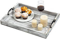 Rustic Vintage Big Wood Food Serving Trays with cutout Metal