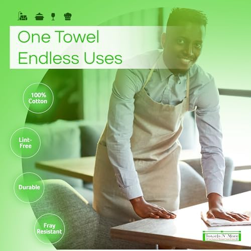 Towels N More 24 Pk 16x19 Cotton Kitchen Cleaning 30 Oz Bar Mop Towel