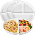 Lounsweer Set of 4 Pcs 9.5 Inch Ceramic Divided Plates for Adults