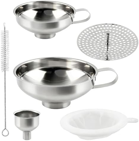 Stainless Steel Canning Funnels for Filling Mason Jars, Wide Mouth