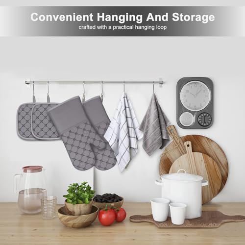 Oven Mitts Kitchen Towels Dishcloths with Pot Holders Sets 12PCS, Dish