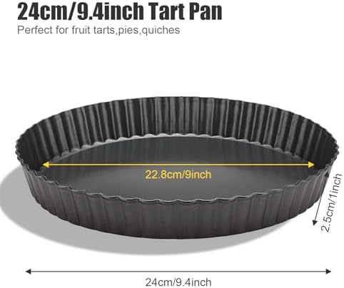 Tart Pan Removable Bottom 9 Inch Tart Pans Round Nonstick Quiche Pan