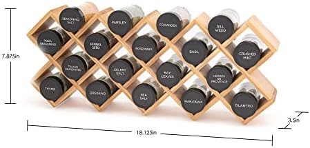 Kamenstein Criss Cross 18 Jar Bamboo Spice Rack with Spices Included