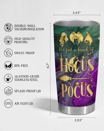 34HD Hocus Funny Glorious Morning Witch Movie 20 oz Tumbler, Spooky