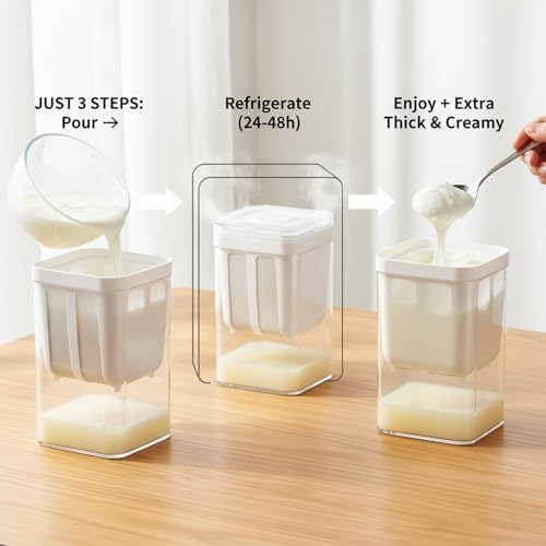 2 Pcs Greek Yogurt Strainer 1100ml with Fine Mesh Bags