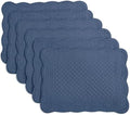 HOMBYS Quilted Placemats Set of 6 Washable-13x18 inches Rectangular