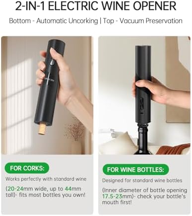 CIRCLE JOY Electric Wine Opener Rechargeable, 7-in-1 Automatic Wine