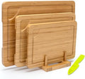 Bamboo Cutting Board Set of 3, Cutting Boards for Kitchen with Holder