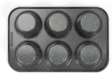 Monfish Jumbo Deep Muffin pan 6 cup large cupcake pan gray granite