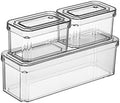 3Pack Clear Plastic Stackable Food Containers With Lids, Vegetable