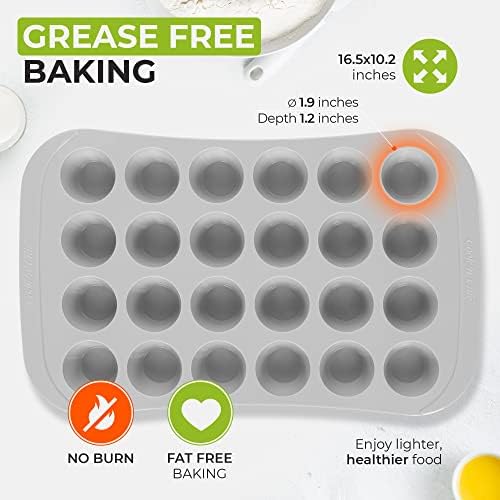 Silicone Muffin Pan - Non-Stick Oven Dish - Professional Baking Mould