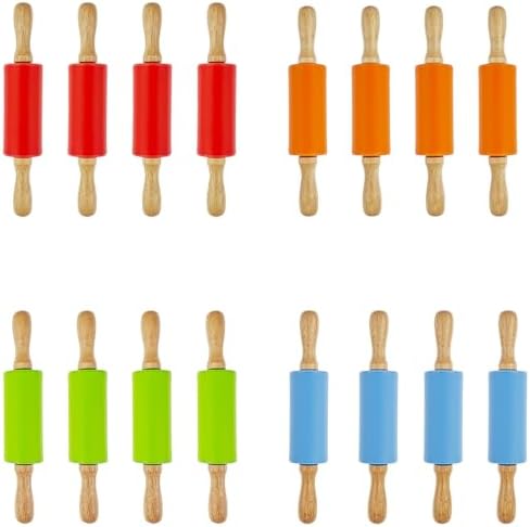 16 Pack Small Rolling Pin for Kids, Kids Rolling Pin for Home Kitchen