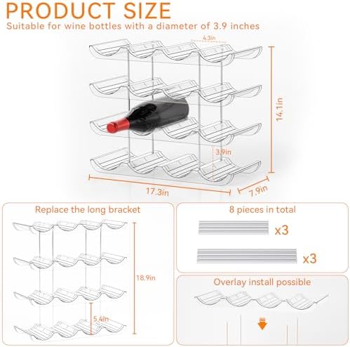 Yieach 4 Tier Stackable Wine Racks Countertop,Sturdy and Durable Wine