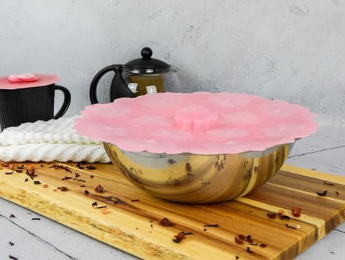 Charles Viancin Geranium Silicone Lid, 9 Inch, Light Pink