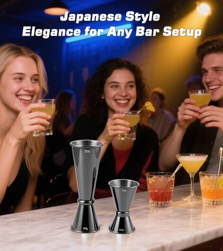 2-Pack Stainless Steel Cocktail Jiggers – Japanese Style Double