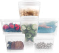 Reusable food container silicone bag, Full Set 6, 2 Cups, 2 Dishes