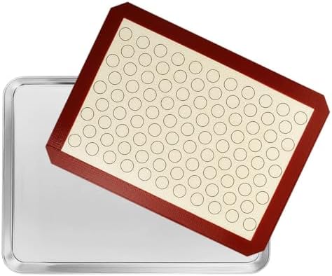 Stainless Steel Baking Sheet with Silicone Mat Set