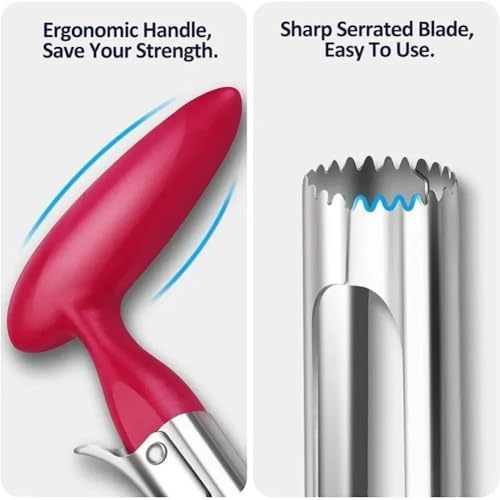 Stainless Steel Apple Corer - Fruit Core Remover Tool for Apples &