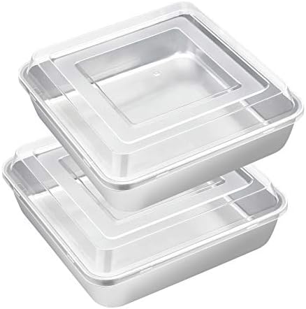 E-far 8 x 8-Inch Baking Pan with lid, Square Cake Brownie Baking Pans