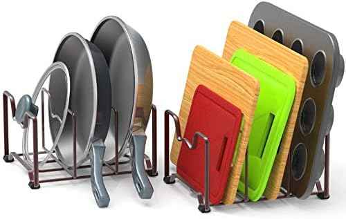 Simple Houseware Cabinet Bakeware Organizer Rack Holder, 2 Pack, Bronze