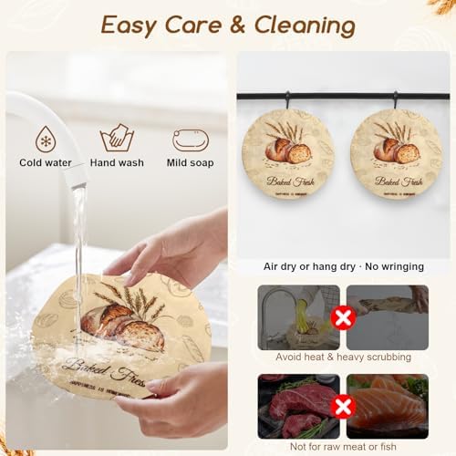 12in Reusable Beeswax Bowl Covers, 2 Pack