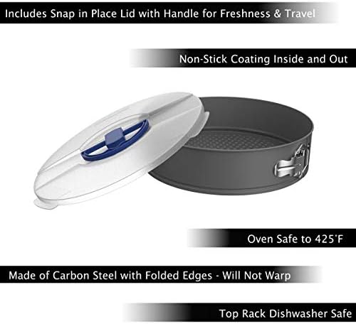Classic Cuisine Springform Pan with Lid, White, 10” x 2.5”