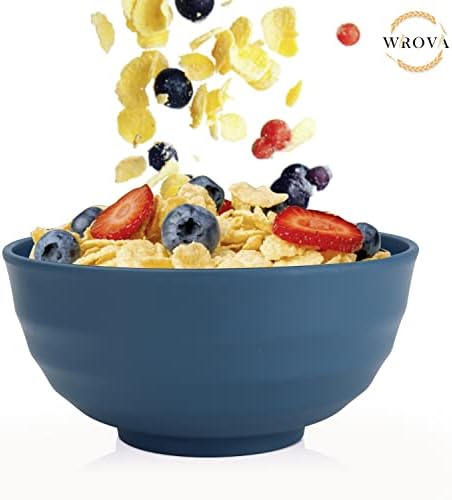 Wheat Straw Bowls Set 60 OZ Unbreakable Large Cereal Bowls Set of 6