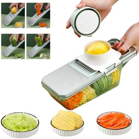 ANAM Mandoline Slicer and Vegetable Cutter, 6-in-1, Container